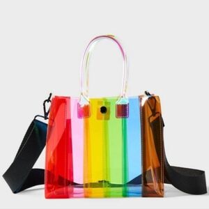 🌈 Pride Rainbow Striped Transparent Crossbody Bag